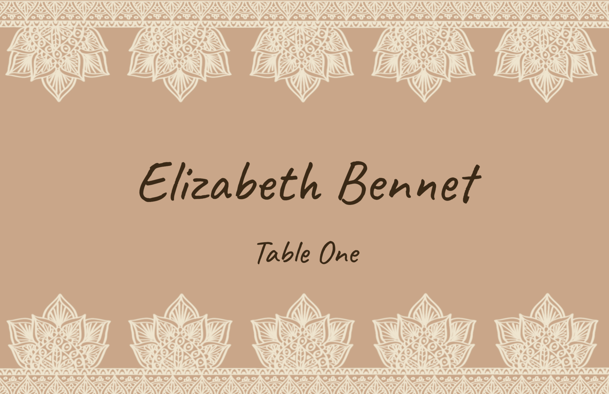 Lovely placecard for lovely guests